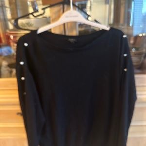 Talbots pearl lined  black sweater